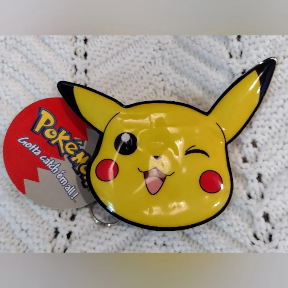 Pokemon Pikachu Coin Purse Pokeball Mini Vinyl Zip Pouch Nintendo Vintage Y2K - Picture 1 of 8